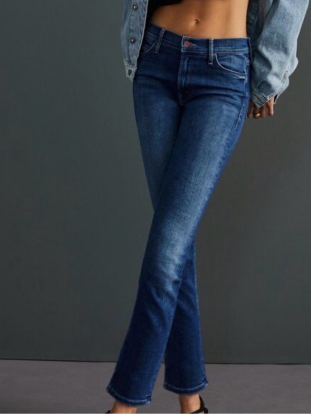 MOTHER Midrise Dazzler Ankle Jeans - Denim Blue